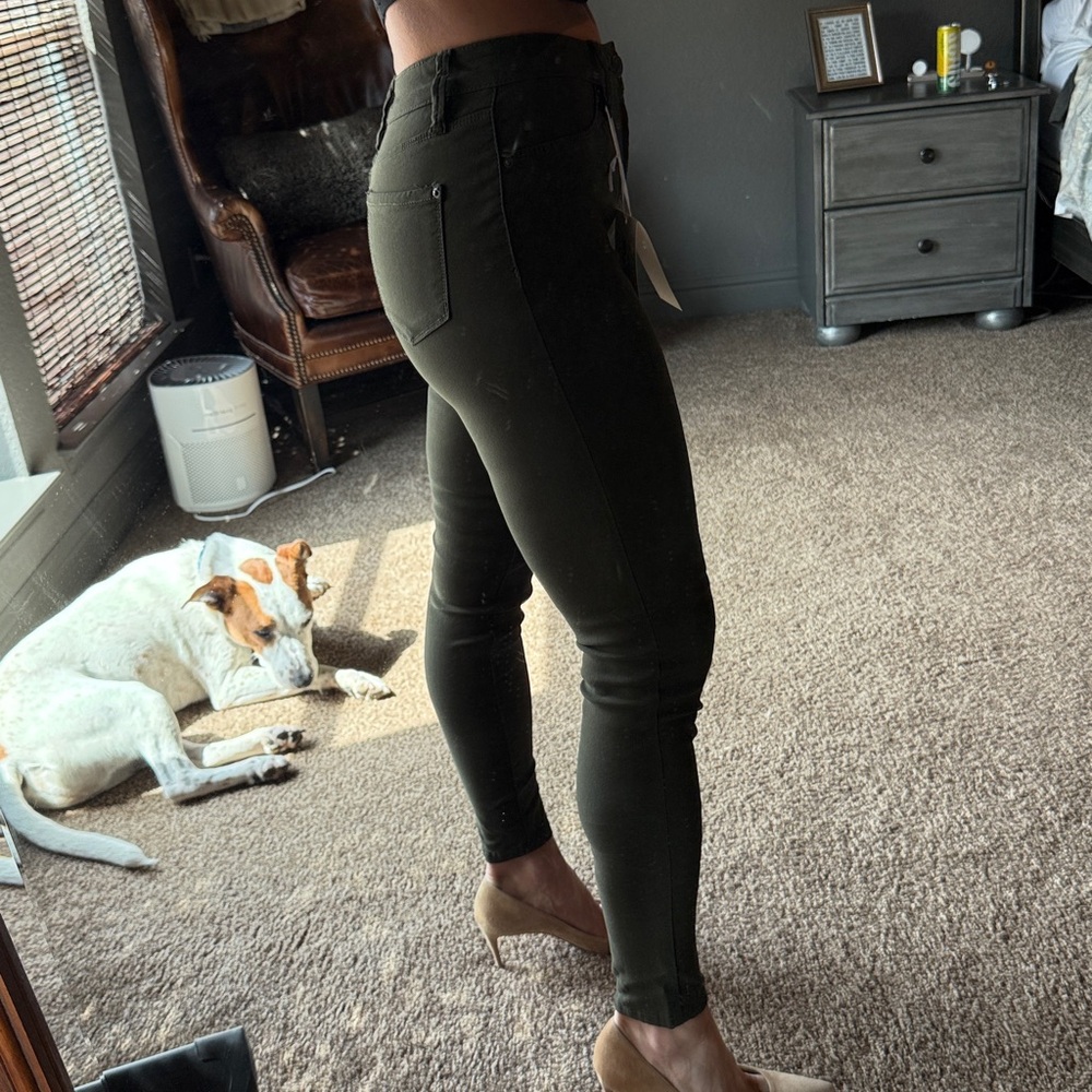 YMI Forever Color Olive Green Hyperstretch Skinny Jeans Sz Small